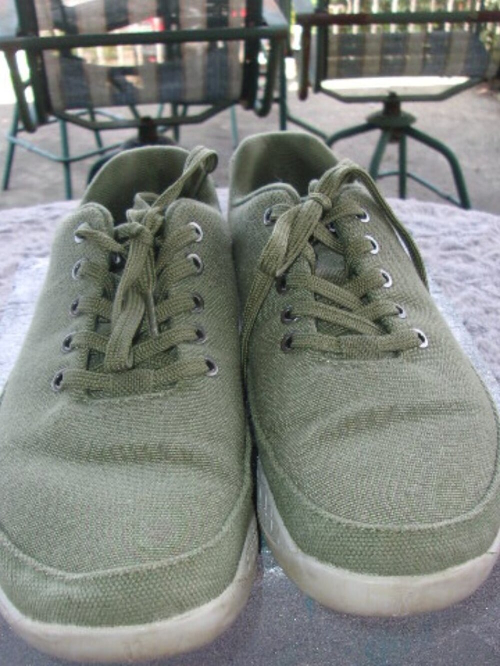 S-208 NOBULL CANVAS TRAINERS IN MOSS GREEN - Picture 3 of 12
